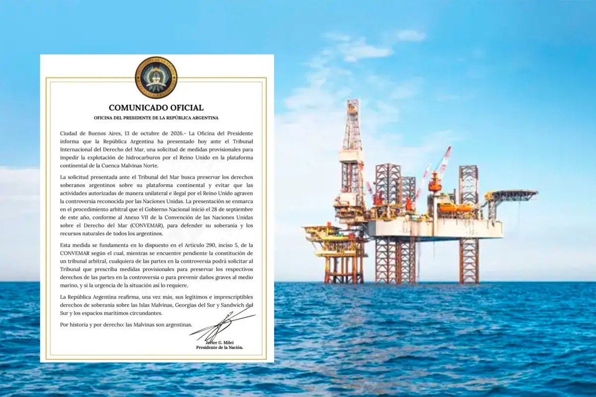 Argentina acudió a un tribunal internacional para frenar la explotación petrolera británica